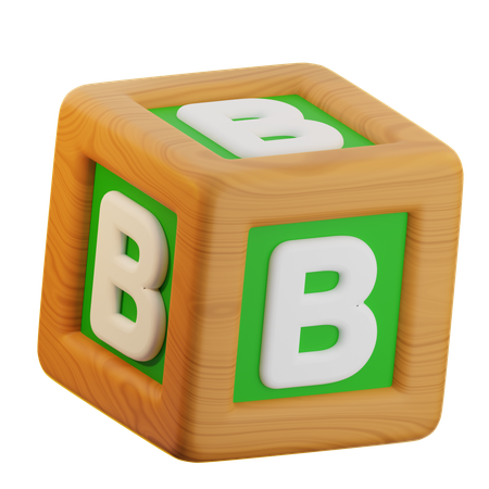 B Cube Block  3D Icon