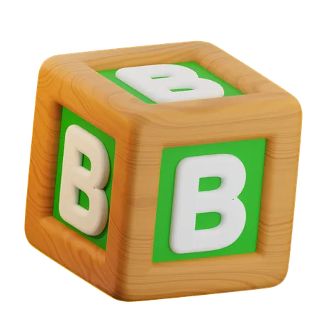B Cube Block  3D Icon