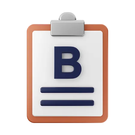 B Grade Report 3D Icon