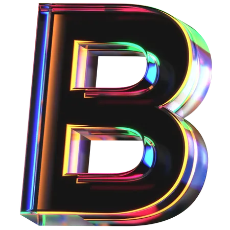 3 D Icon Of A Glass Letter B 3D Icon