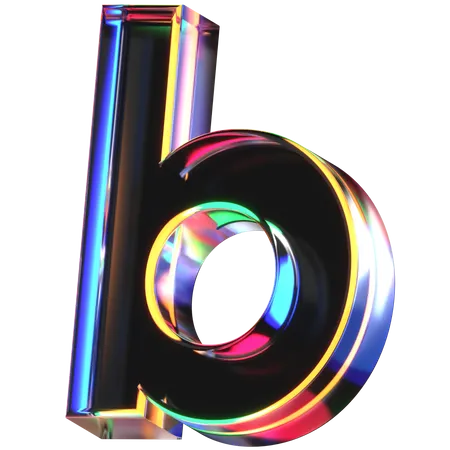 3 D Icon Of A Glass Letter B 3D Icon