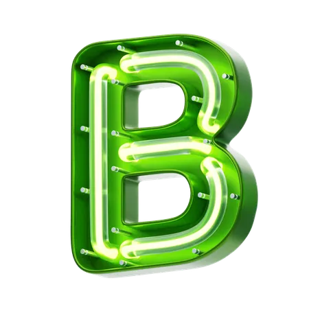 B Letter Shape Neon Text  3D Icon