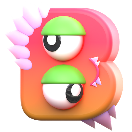 B Monster Alphabet  3D Icon
