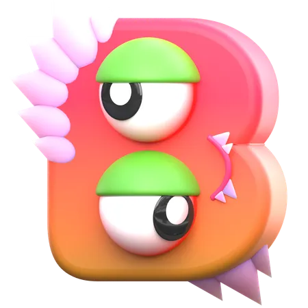 B Monster Alphabet  3D Icon