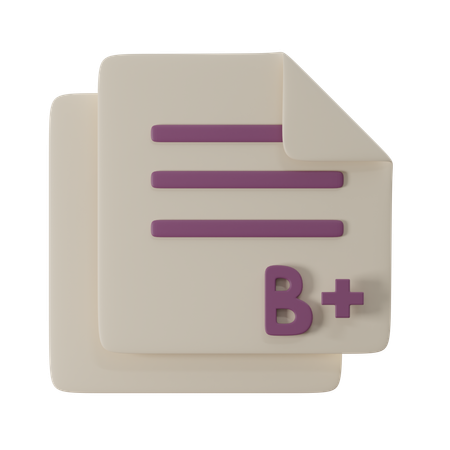 B Plus Grade  3D Icon