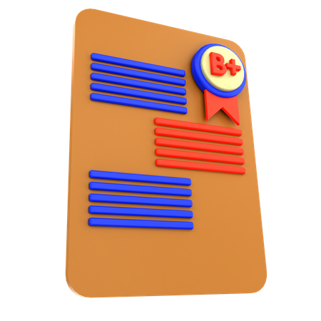 B Plus Result  3D Icon