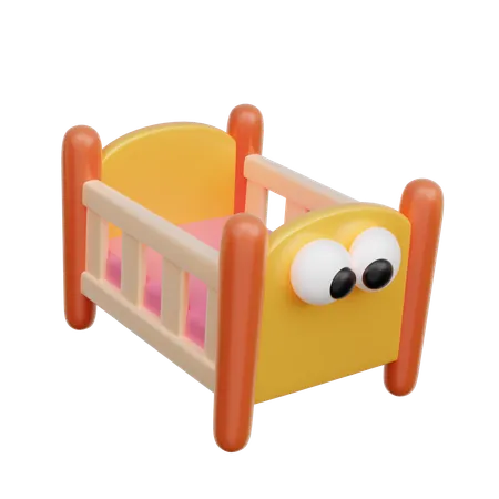 3 D Baby Bed Cute Baby Elements 3 D Rendering 3D Icon