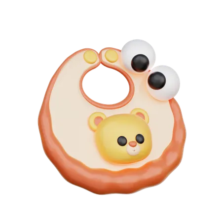 3 D Baby Bib Cute Baby Elements 3 D Rendering 3D Icon