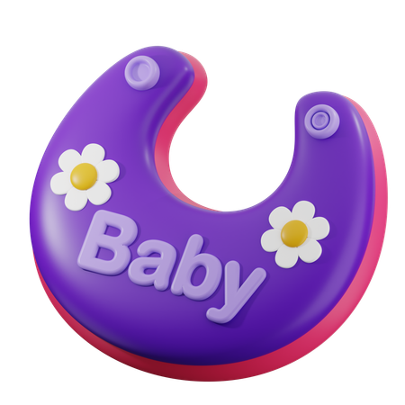 아기 턱받이  3D Icon