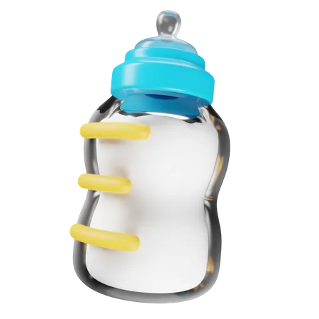 Stylized Baby Bottle 3 D Illustration 3D Icon