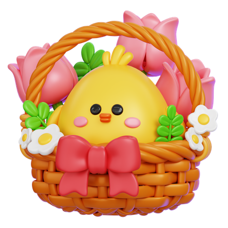 Baby Chick Basket  3D Icon