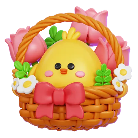 Baby Chick Basket  3D Icon