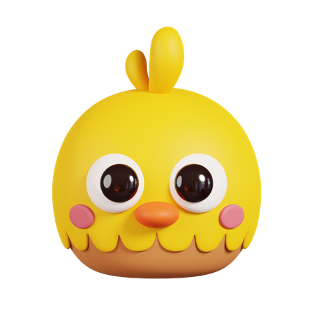 Baby Chick Face  3D Illustration