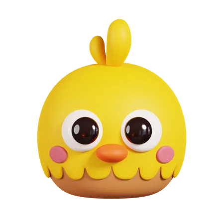 Baby Chick Face  3D Illustration