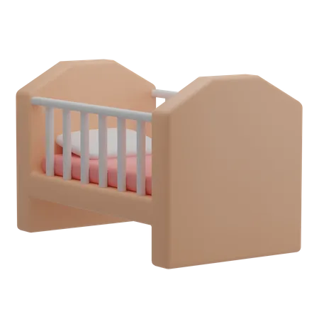 Baby Crib  3D Illustration