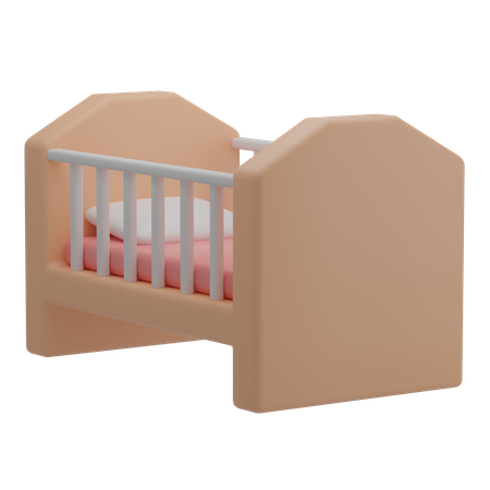 Baby Crib 3D Illustration