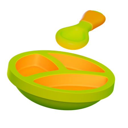 Baby Food Dish 3D Icon