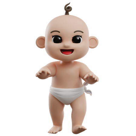 Baby läuft  3D Illustration