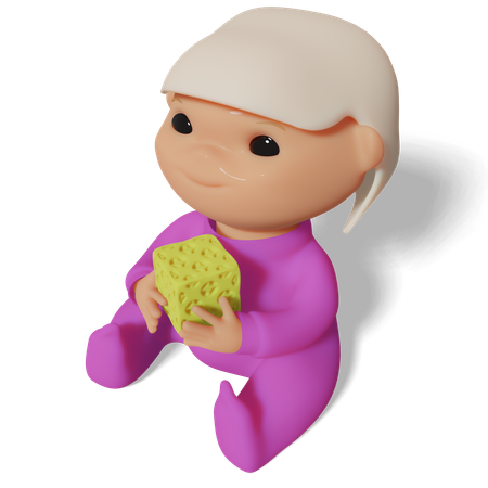 Baby Girl In Pink  3D Icon