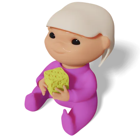 Babymädchen in Rosa  3D Icon