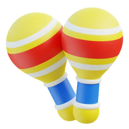 Colorful 3 D Baby Maracas Perfect For Nurseries 3D Icon