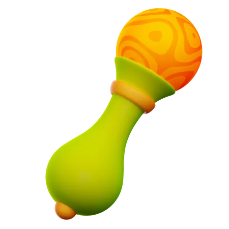 3 D Illustration Of Baby Rattle Toy 3D Icon