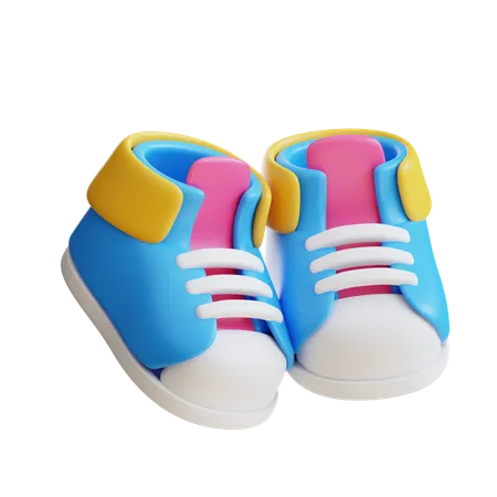 3 D Baby Shoes Icon 3D Icon