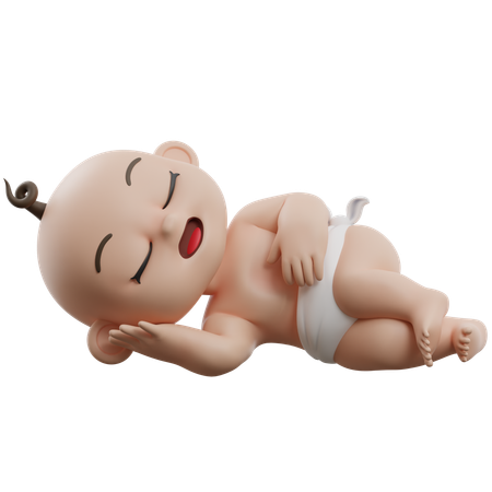 Baby Sleeping  3D Illustration