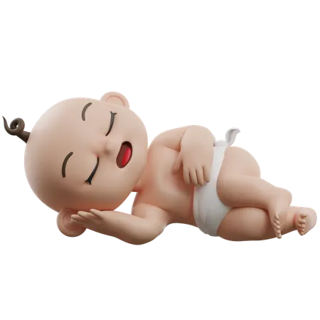 Baby Sleeping  3D Illustration