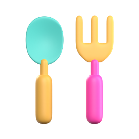 Baby Spoon Fork  3D Icon