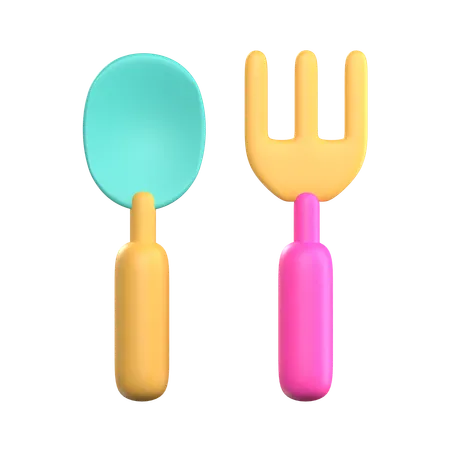 Baby Spoon Fork  3D Icon