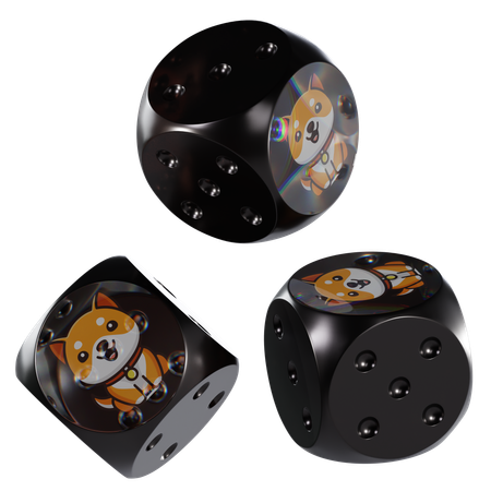 Babydoge Glass Dice Crypto  3D Icon