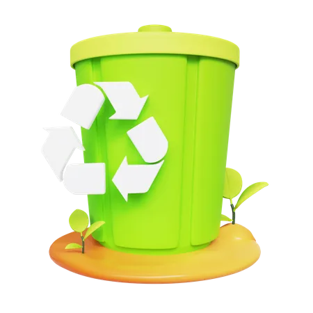 Poubelle de recyclage  3D Icon