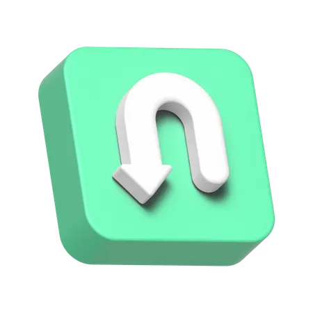 後退する  3D Icon