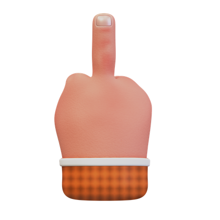 Back hand gesture showing middle finger  3D Icon