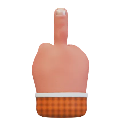 Back hand gesture showing middle finger  3D Icon