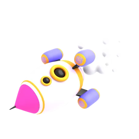 Back Rocket  3D Illustration