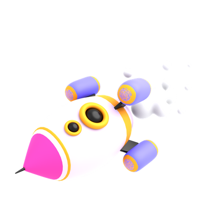 Back Rocket 3D Illustration