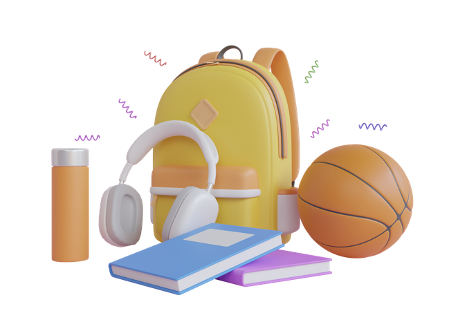 Back To School  3D Illustration