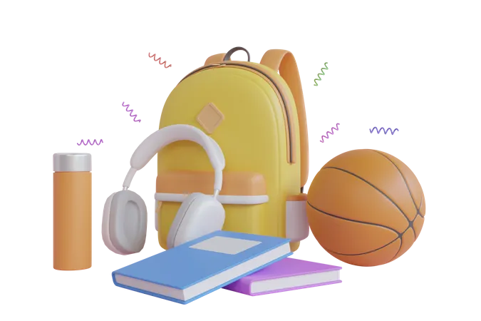 Back To School  3D Illustration