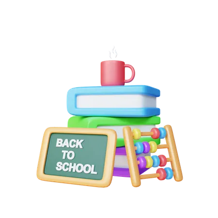 3 D Some Books And Abacus Education Concept Illustration 3D Icon