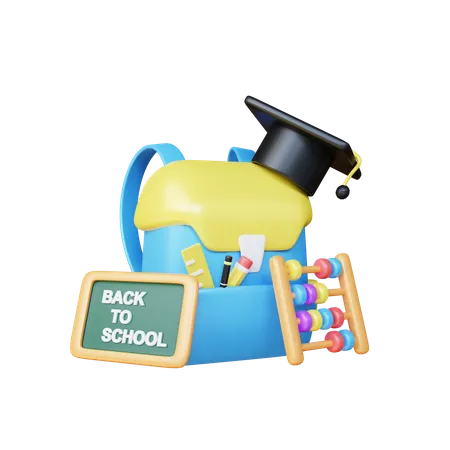 3 D School Bag Education Concept Illustration 3D Icon