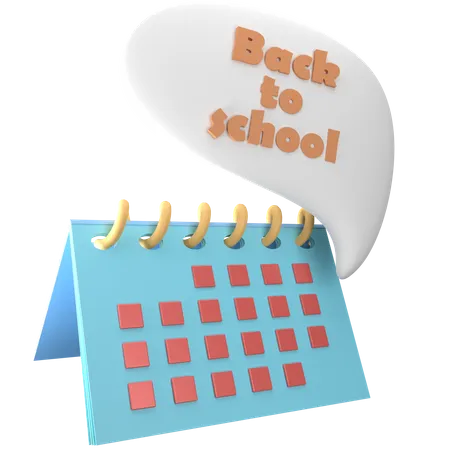 Back To School Calendar  3D Icon