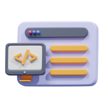 Backend coding dashboard  3D Icon