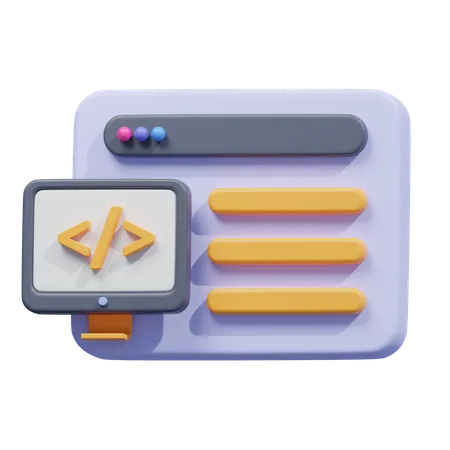 Backend coding dashboard  3D Icon