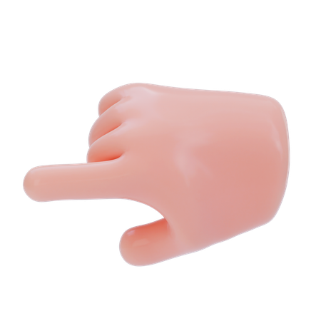 Backhand Index Pointing Left Hand Gesture  3D Icon