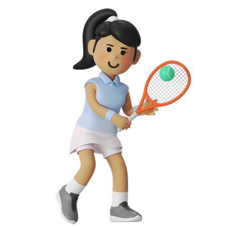 Jogadora de tênis de backhand  3D Illustration