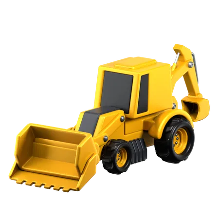 Backhoe Loader 3 D Construction Vehicles Icon 3D Icon