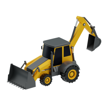 Backhoe Loader  3D Icon