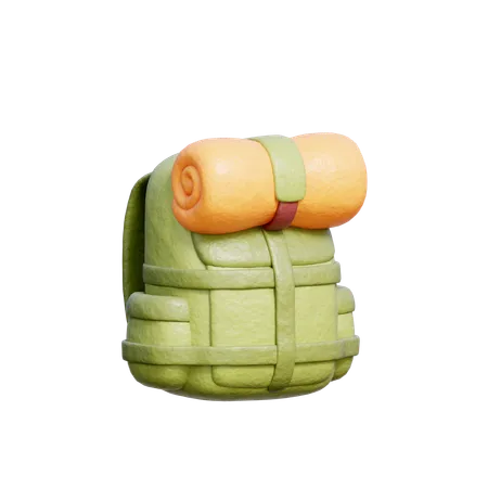 3 D Backpack Camping Elements Travel Hiking Adventure 3D Icon